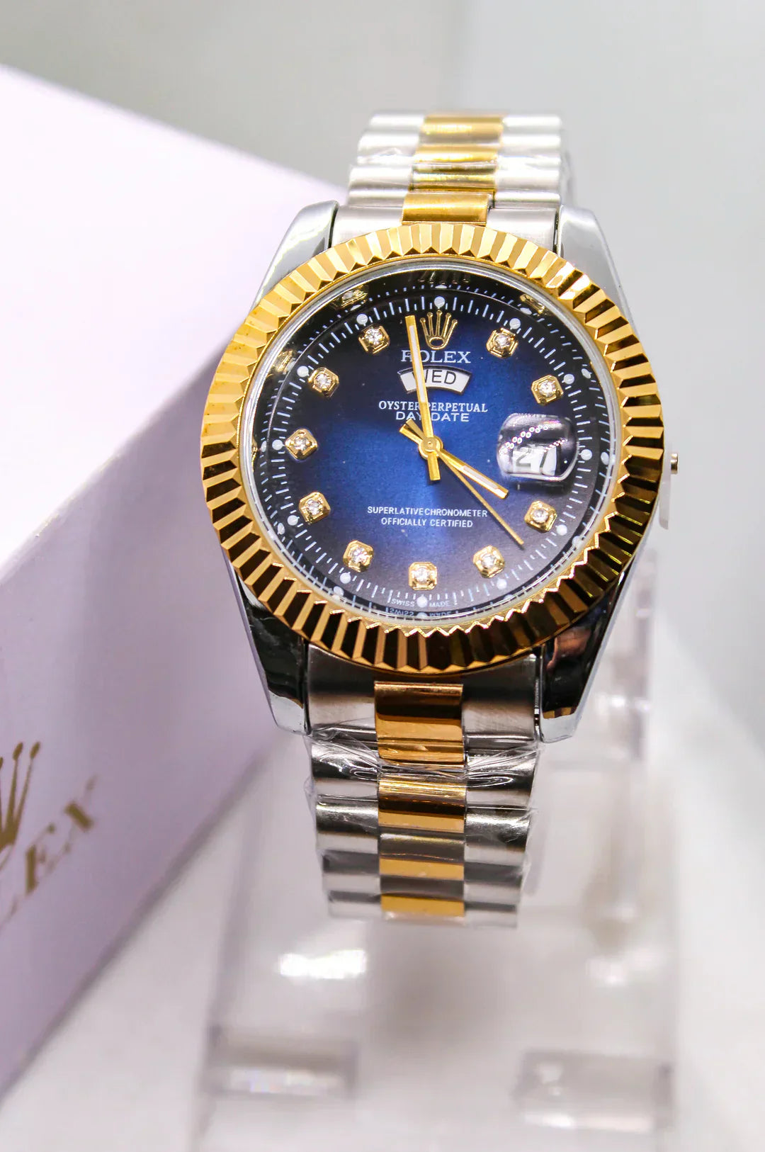 Premium RLX Day-Date Blue Dial Watch