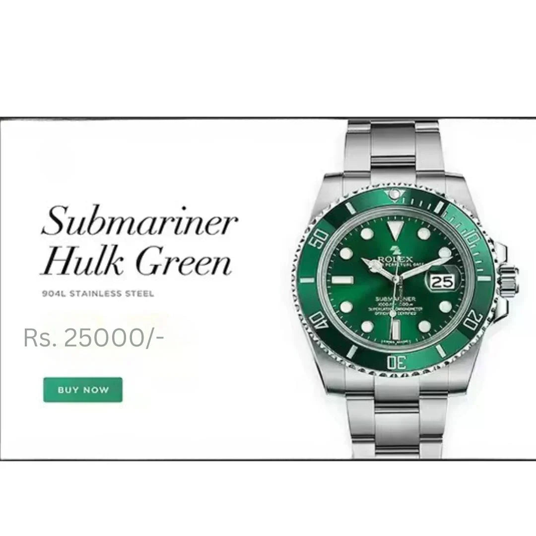 Rolex AAA+ Submariner Hulk Green Luxury Watch For Men