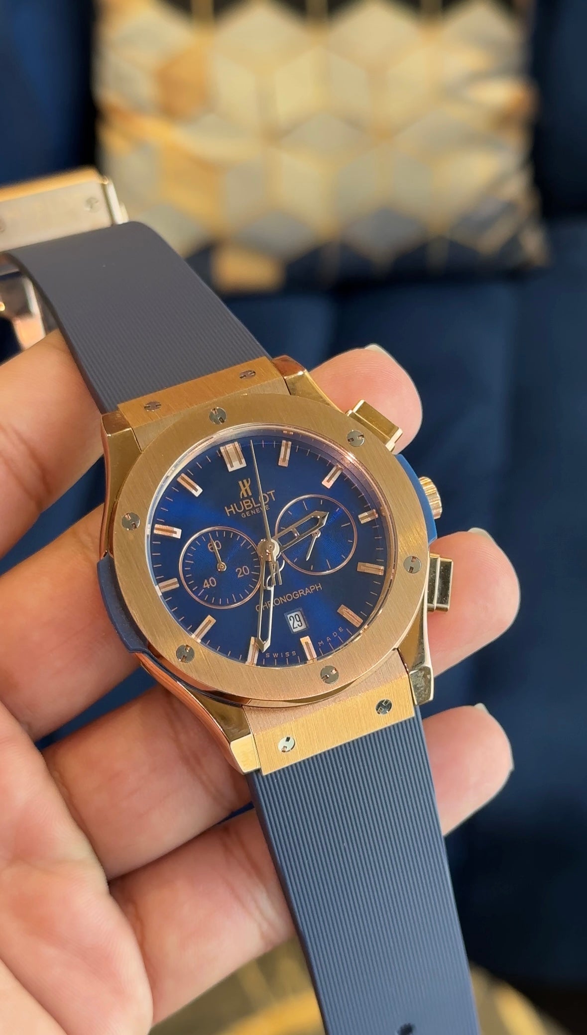 Hub blue pvc rose chrono