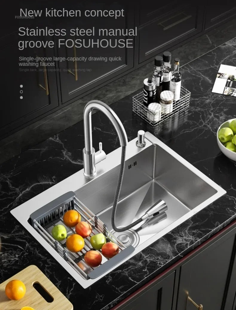 Metal Sink for Vegetable Washing Thickened Double Hole Kitchen Sinks