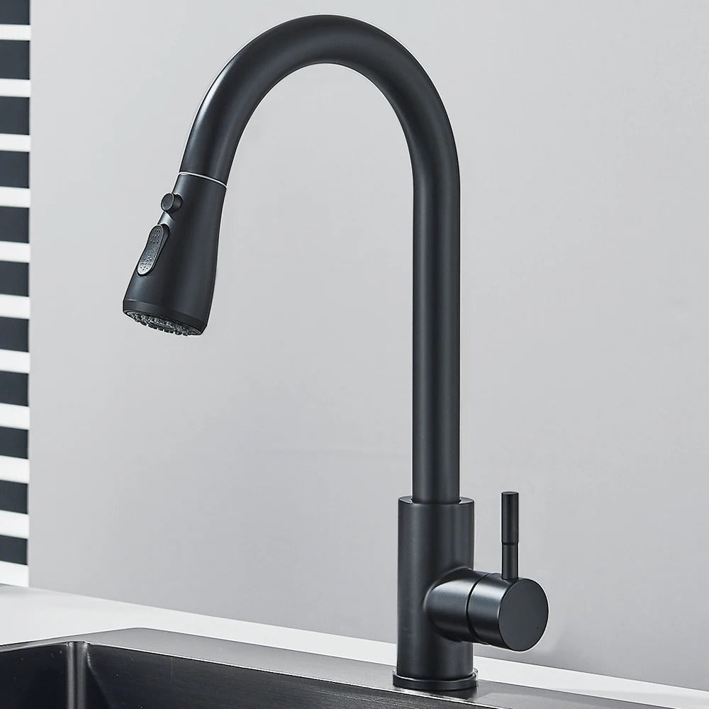 Pull Out Kitchen Faucet 2-way Sprayer Water Tap Single Handle Mixer