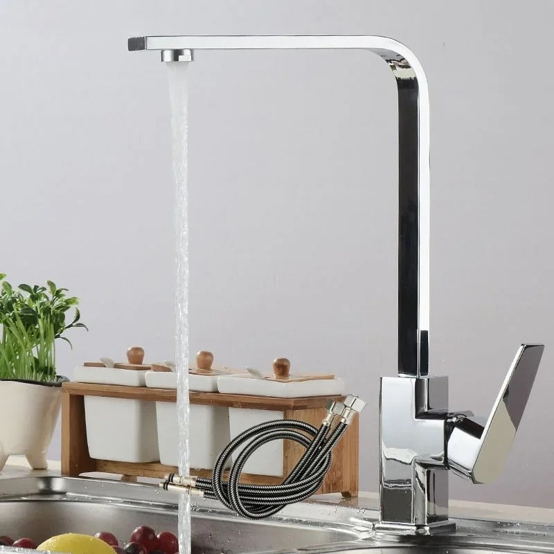 Kitchen Faucet Hot And Cold Water Mixer 360 Degree Rotating Vessel Sink Tap
